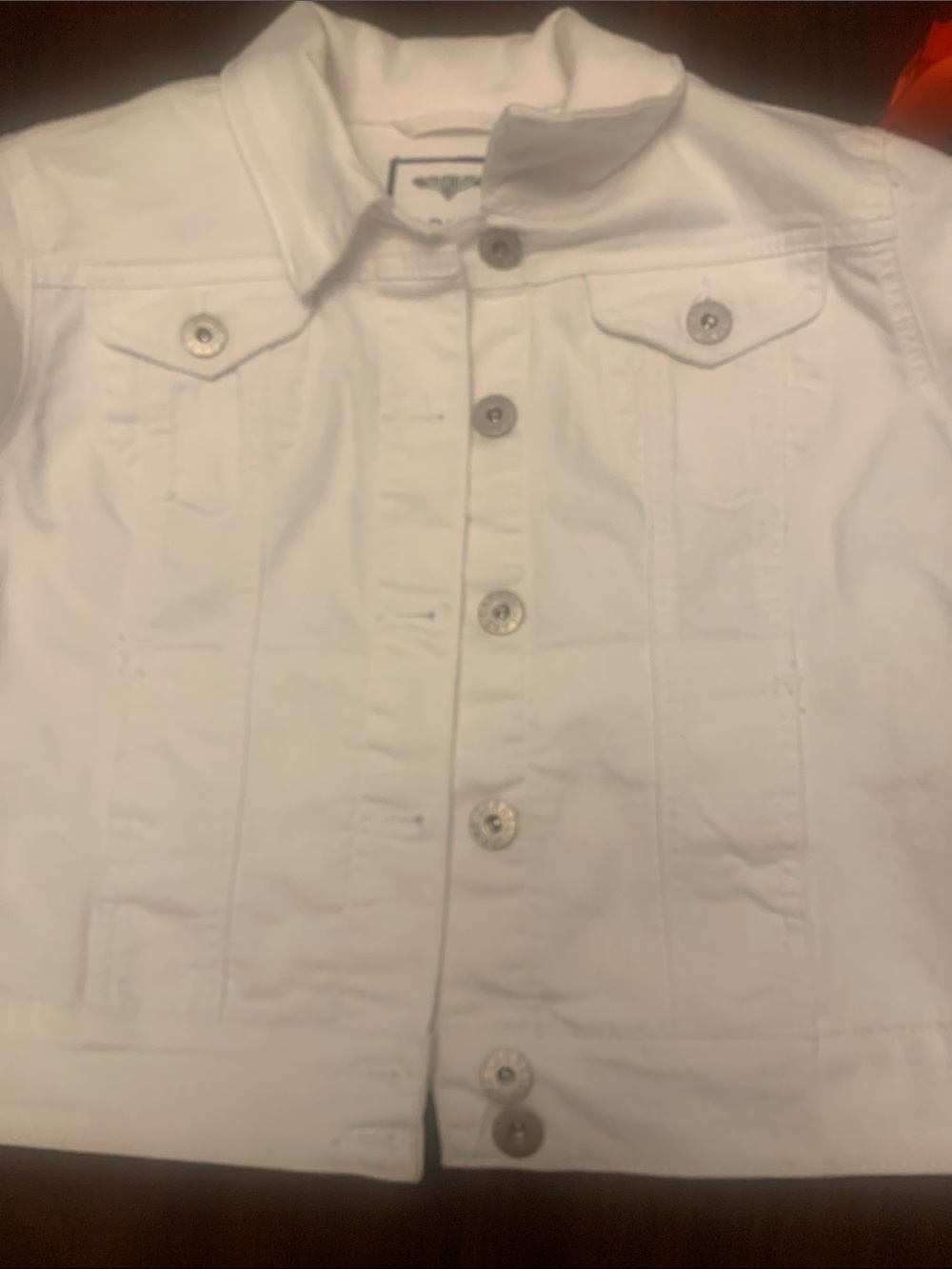 Classic White Denim Jacket with Button-Front